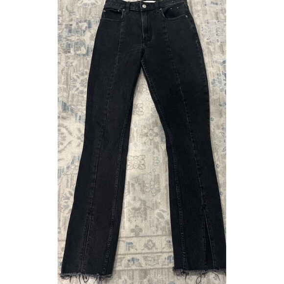 Abercrombie & Fitch Women's The Skinny High Rise Curve Black Slit Jeans 26 2R - Picture 4 of 15